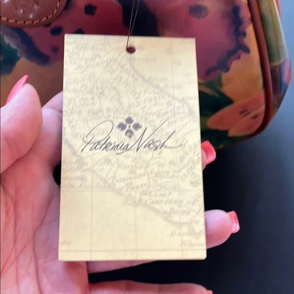 NWT Patricia Nash Gracchi Frame Watercolor Butterfly Leather Satchel - Picture 4 of 11